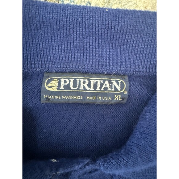 Vintage Puritan USA Polo 80s Shirt Mens XL Long Sleeve Soft Touch Blue - Picture 5 of 5